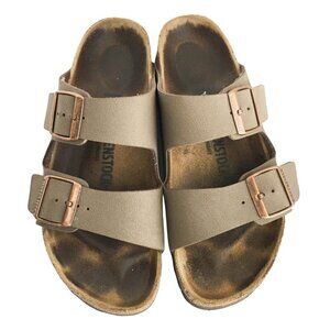 Birkenstock Arizona Tan Leather Two Strap Buckle Sandals Shoes - Size 39